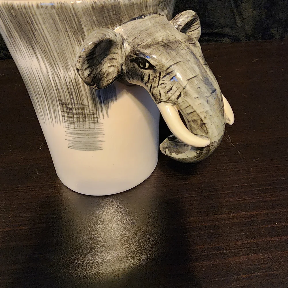 Pier 1 Imports Elephant Handle Stoneware Mugs